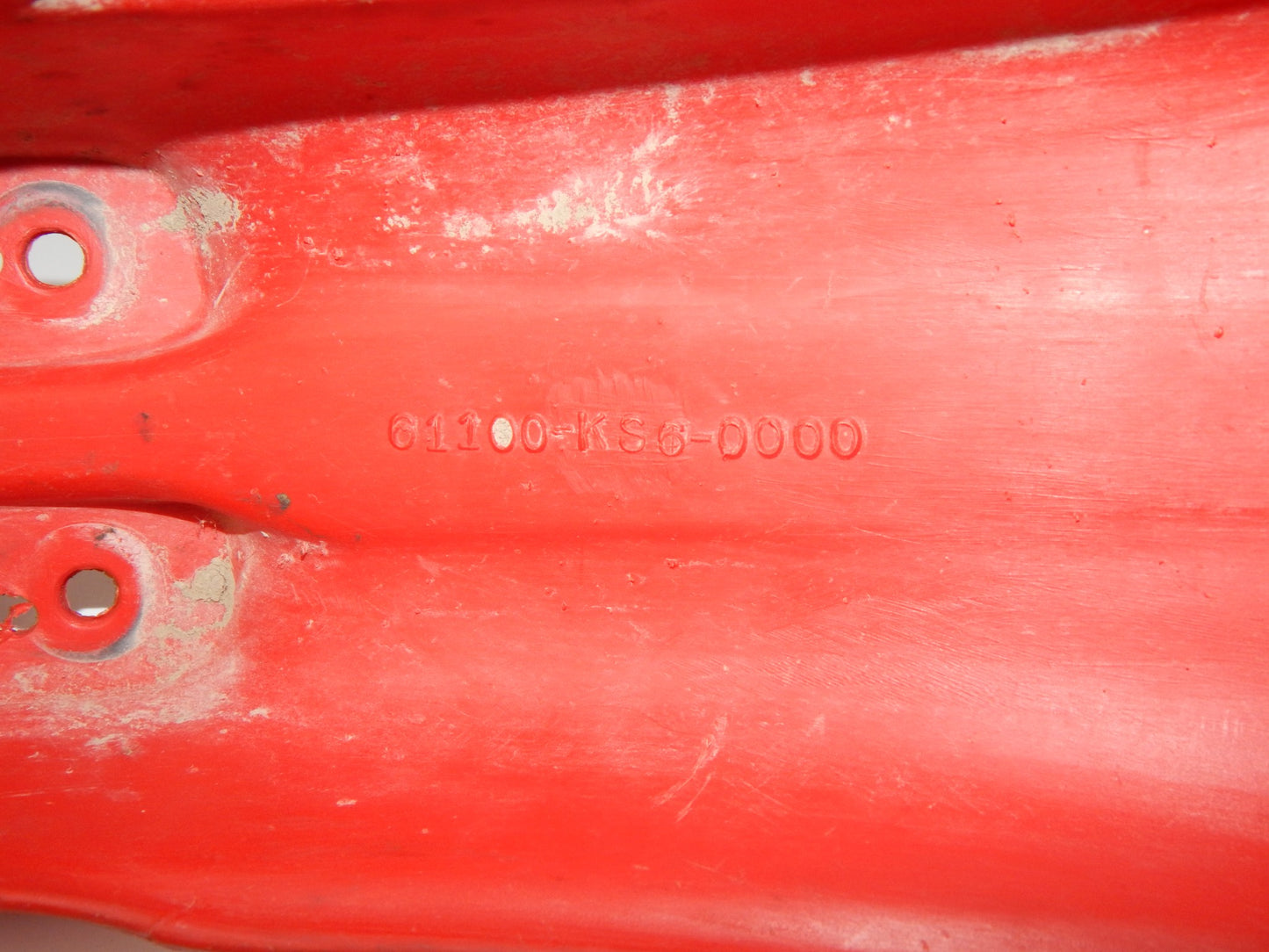 HONDA 61100-KS6-0000 1991 CR500 CR250 RED FRONT FENDER MUD GUARD - MotoRaider