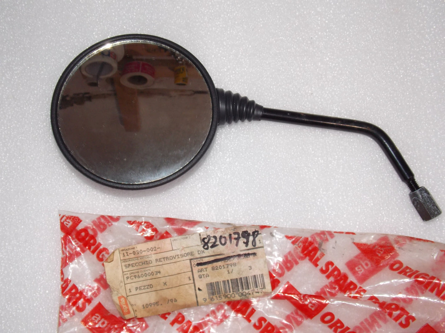 OEM 1993-1997 APRILIA SCARABEO 50 2T REAR VIEW MIRROR RIGHT AP8201798 - MotoRaider