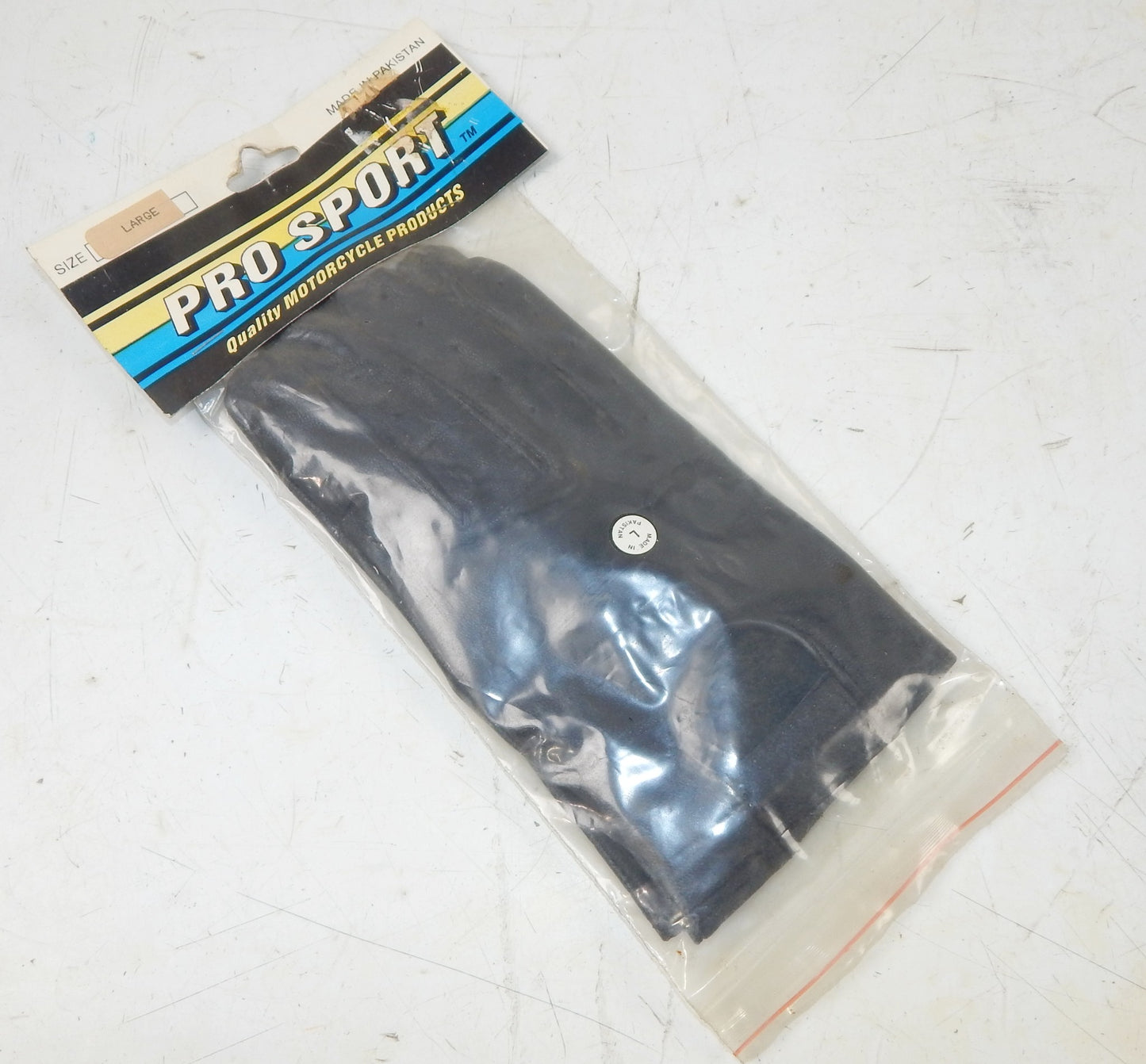 PRO SPORT PERFORMANCE BLACK LEATHER PAIR GLOVES SIZE LARGE MOTORCYCLE RIDING - MotoRaider