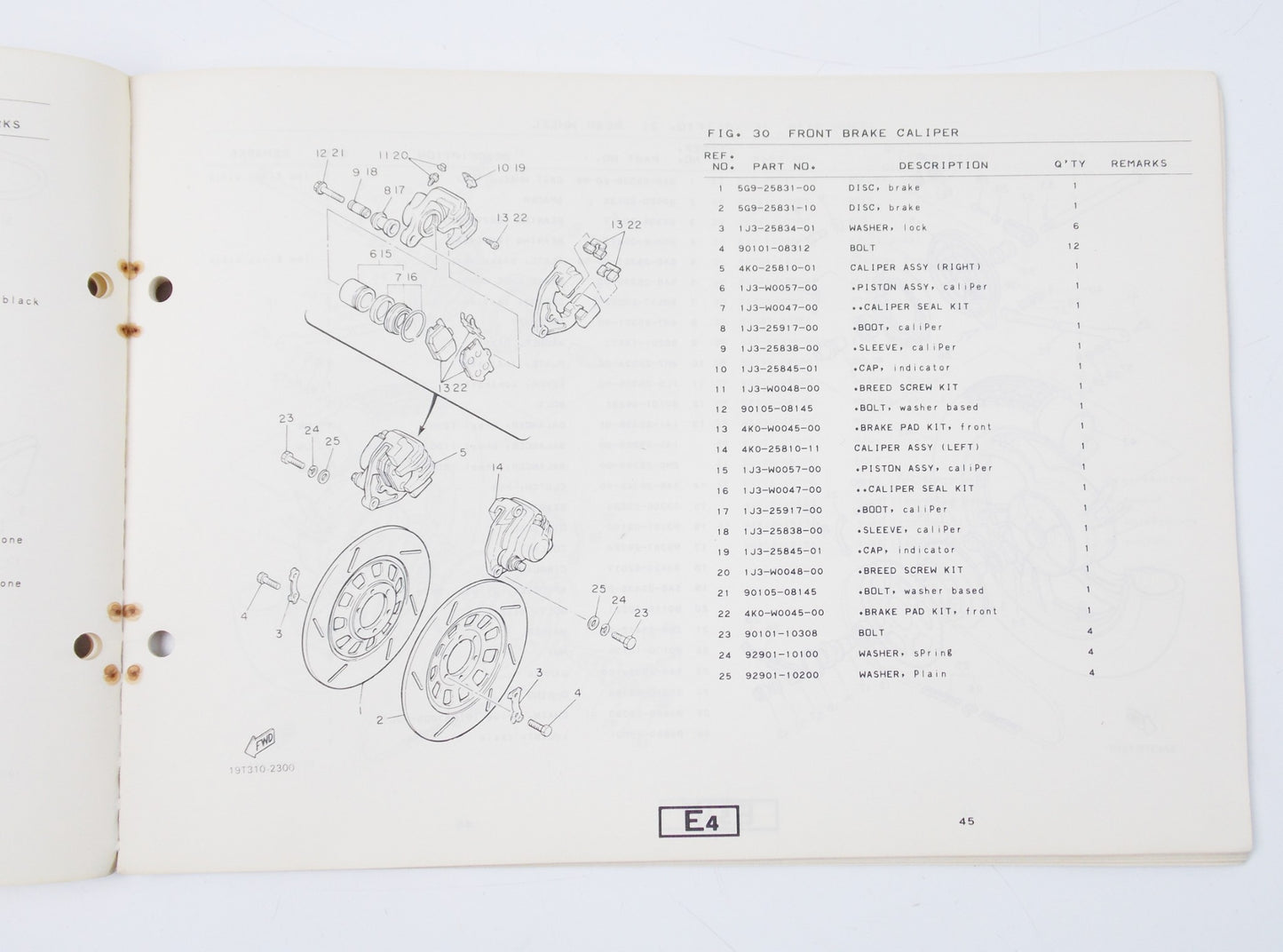 YAMAHA 1982 XV1000 19T SPARE PARTS CATALOG BOOK ENGLISH 1219T-300E1 - MotoRaider