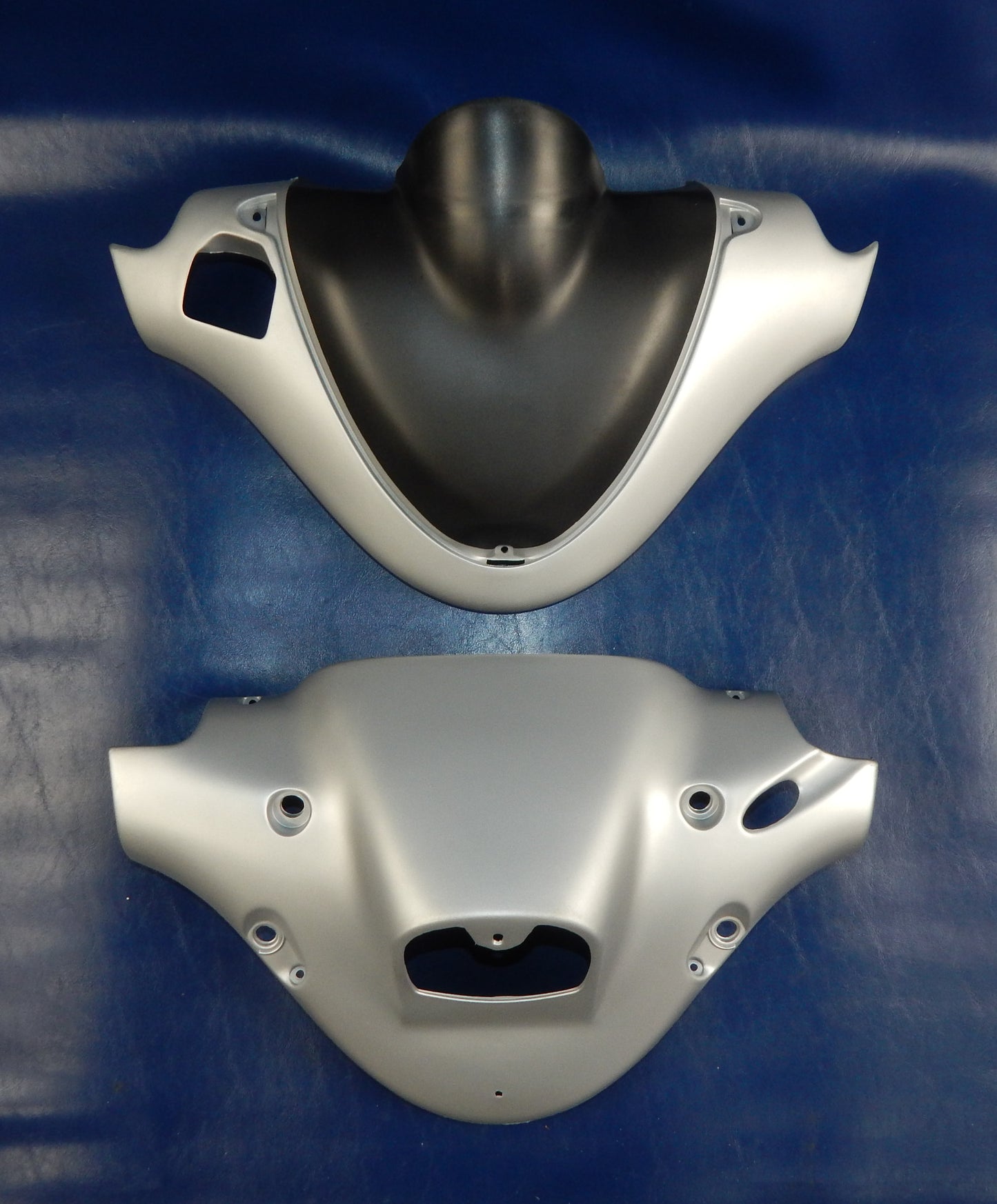 OEM MALAGUTI SCOOTER F15 HANDLEBAR COVER SET MATTE SILVER 071.263.88 07126388 - MotoRaider
