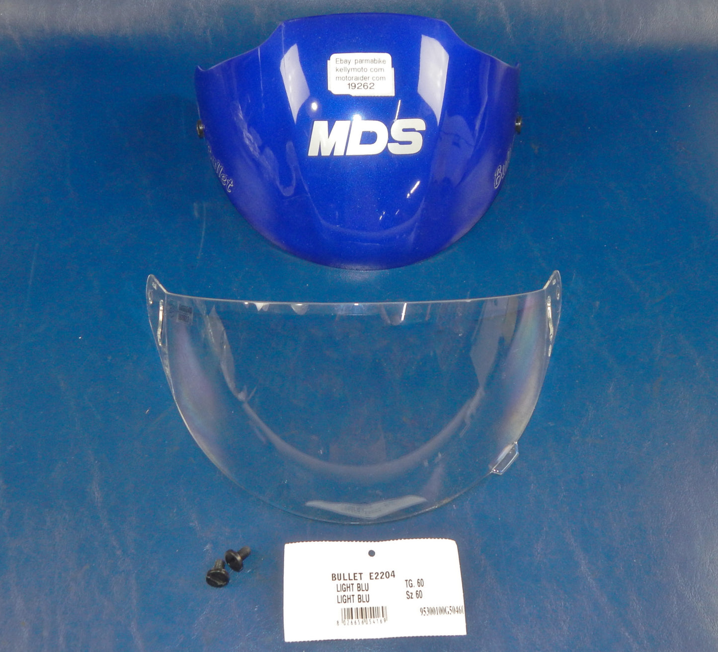 MOTORCYCLE HELMET SHIELD CLEAR V-RIDE/1 SUN VISOR LIGHT BLUE MDS AGV BULLET E220 - MotoRaider