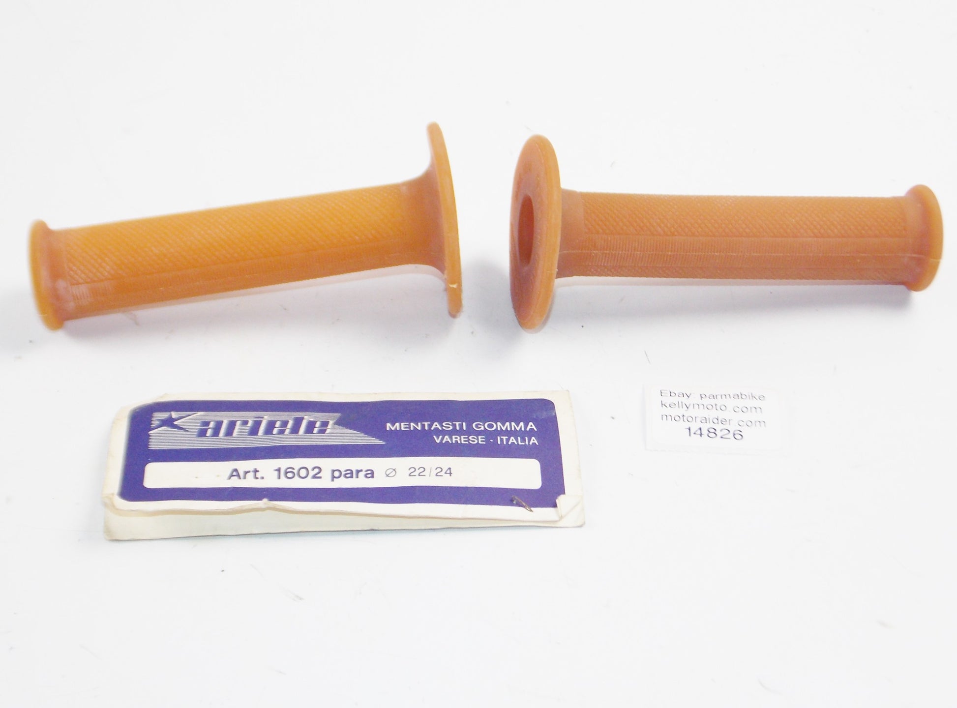 ARIETE 1602 22mm HANDLEBAR NATURAL RUBBER GRIPS BETA MORINI BENELLI GUZZI CAGIVA - MotoRaider