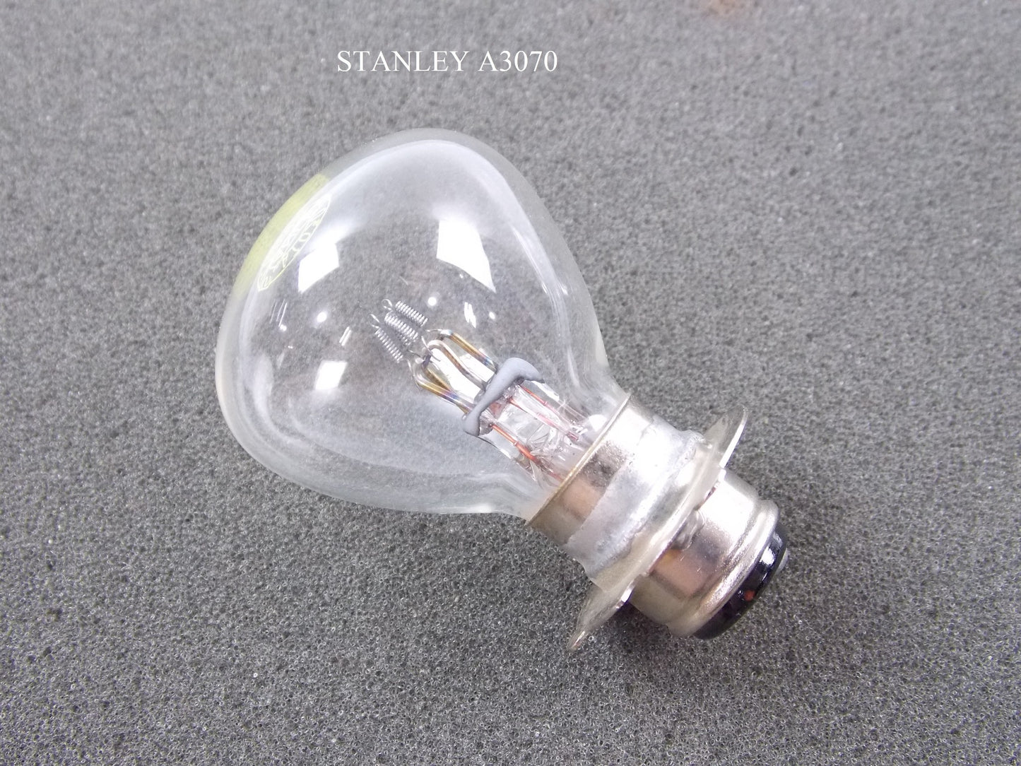 STANLEY HEADLIGHT BULB DOUBLE CONTACT 12V 60/60W BASE P15D-3 # A3070 - MotoRaider