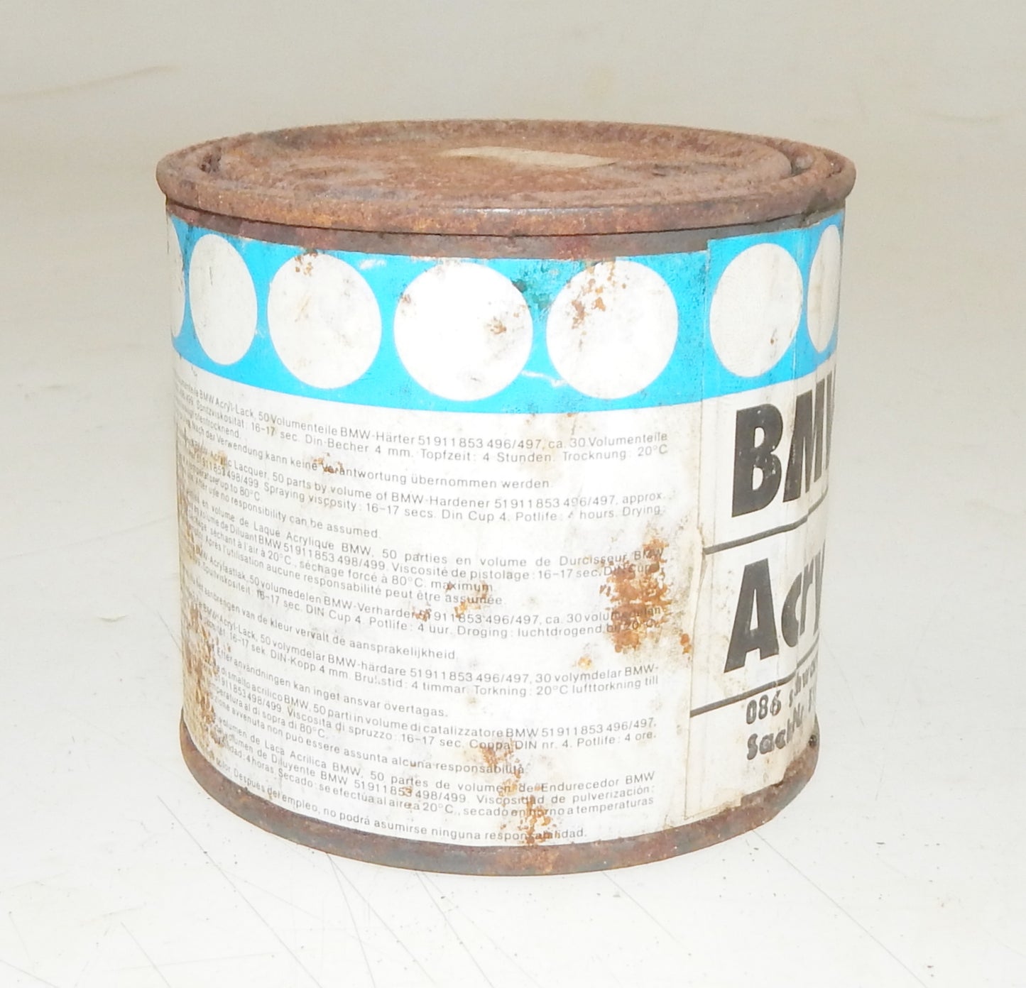 OEM BMW PAINT CAN 250ml ACRYLIC VARNISH BMW 086 BLACK (SCHWARZ) 51911853412 - MotoRaider