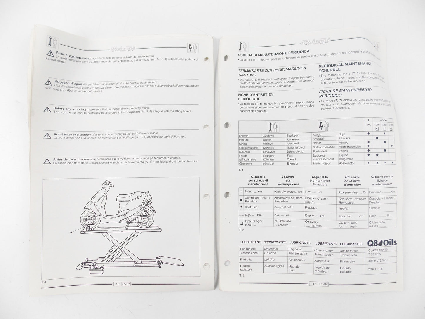 MALAGUTI MINARELLI YAMAHA PIAGGIO MORINI MOTOR WORKSHOP MANUAL SCOOTER 4 STROKE - MotoRaider