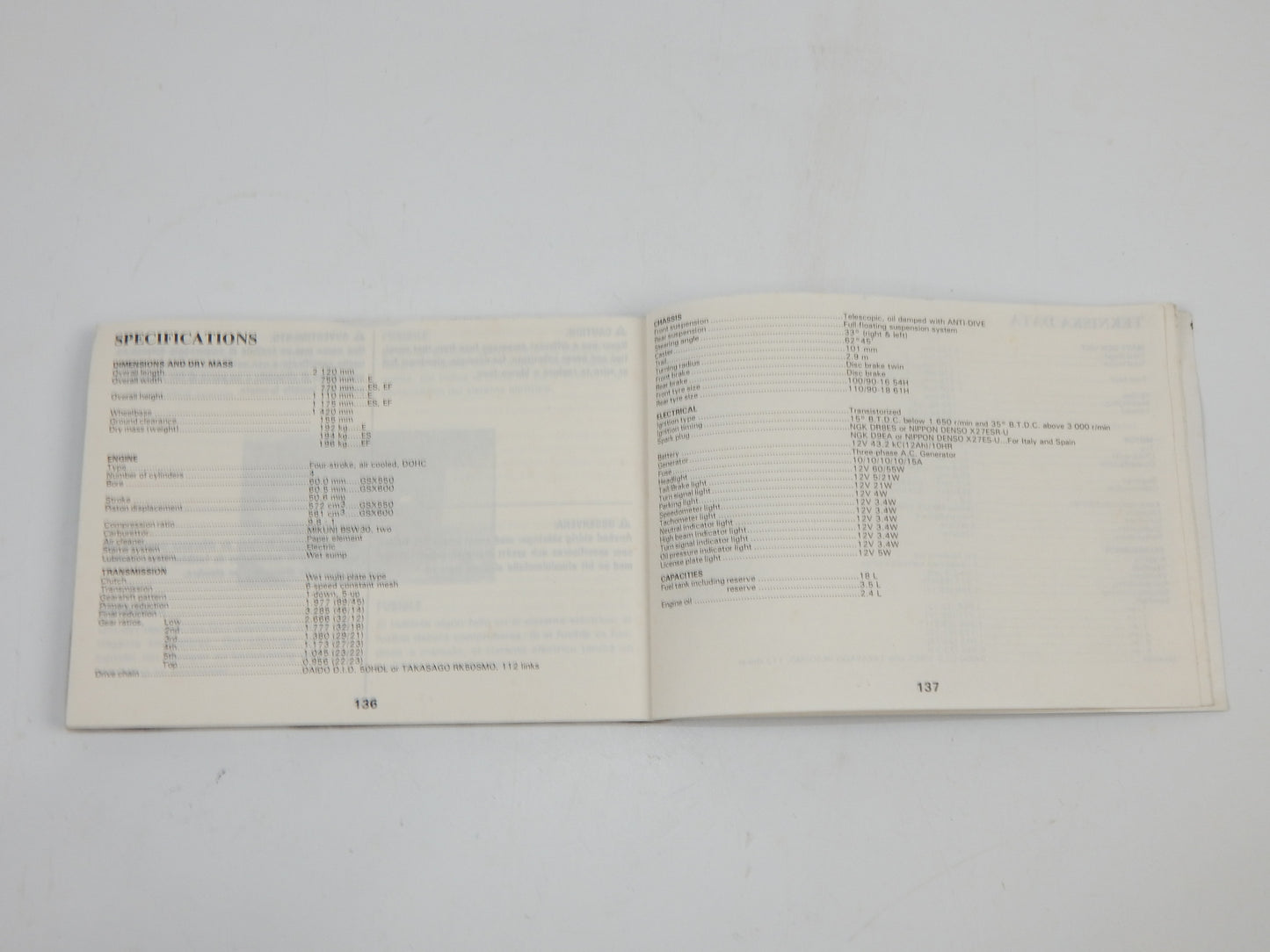 1986 SUZUKI GSX500 GSX600 USER OWNER MANUAL BOOK 99011-43424-027 MULTI LANGUAGE - MotoRaider