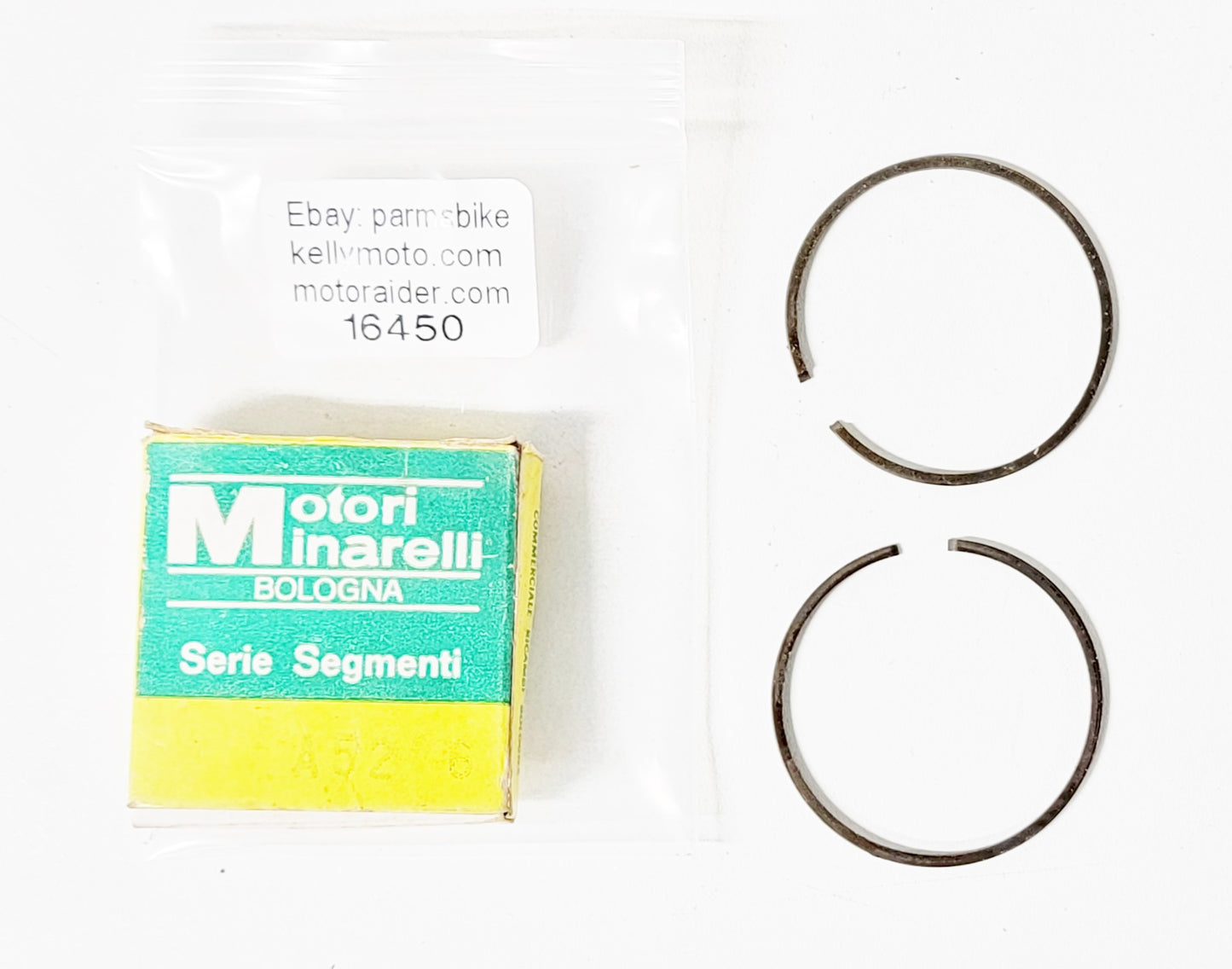 VINTAGE MINARELLI MOTOR ENGINE A52-6 PISTON RING SET 44.30 mm ITALY - MotoRaider