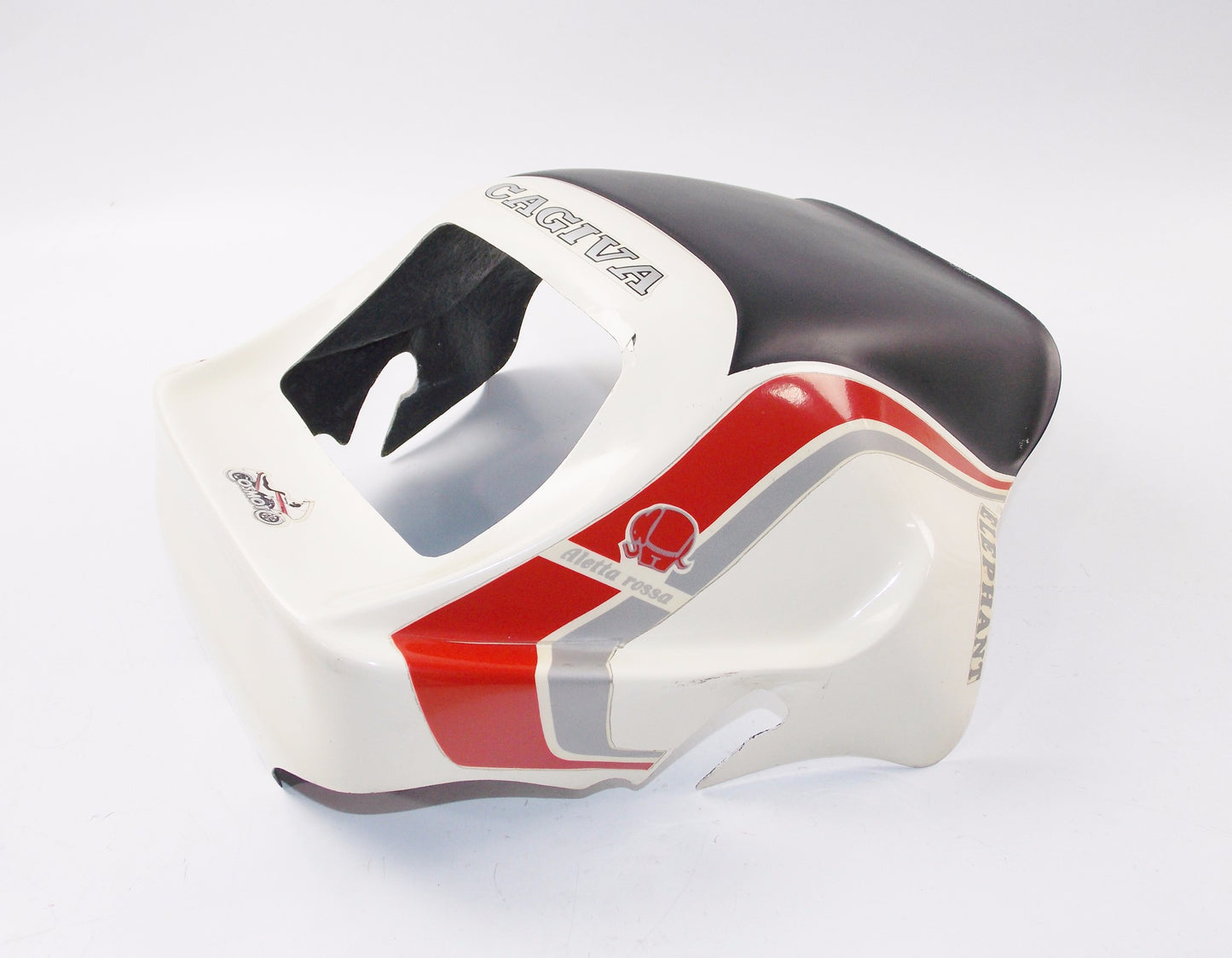 CAGIVA ALETTA ROSSA/ELEFANT 125 HEADLIGHT COVER FIBER GLASS WHITE PLATE COSMOTO - MotoRaider