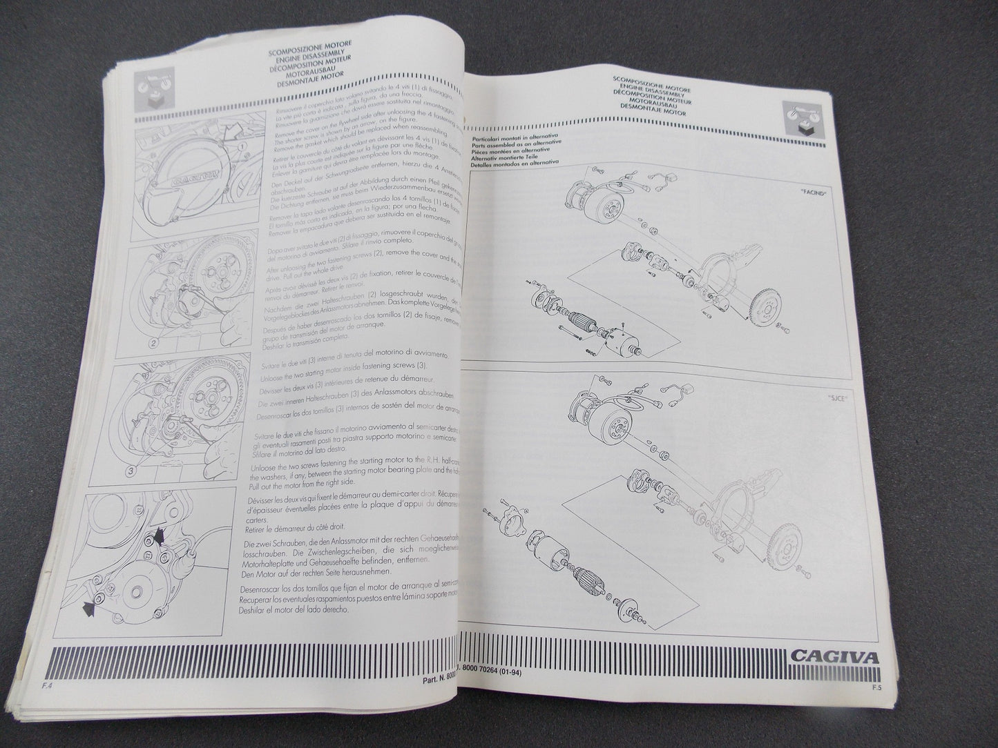 NOS OEM CAGIVA ROADSTER 521 WORKSHOP MANUAL SHOP BOOK 800070264 - MotoRaider