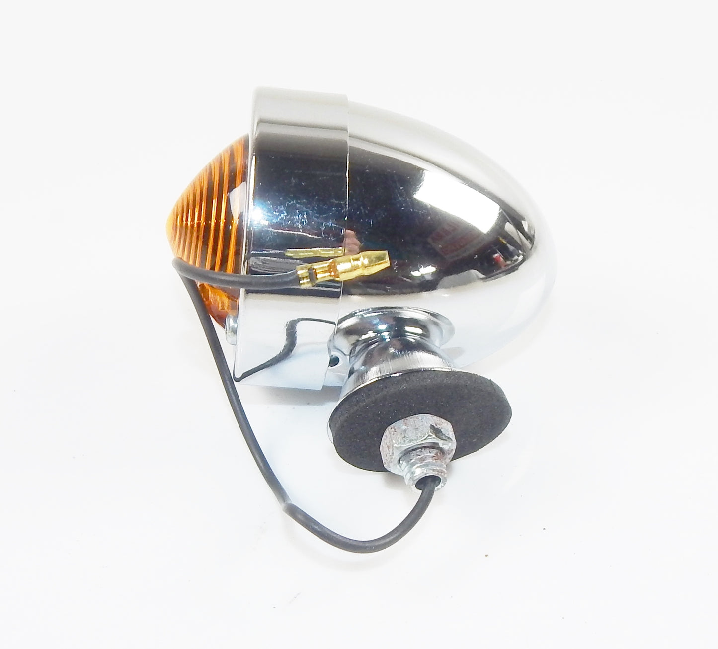 VINTAGE CUSTOM UNIVERSAL CHROME BULLET TURN SIGNAL BLINKER HARLEY CUSTOM CHOPPER - MotoRaider