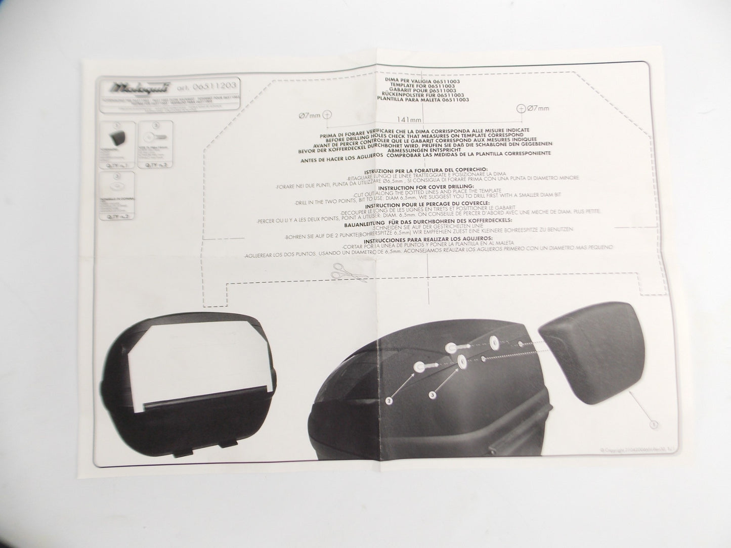 OEM MALAGUTI 065.112.03 BACKREST CENTRO 50/125/160 BLOG 125/160 MADISON 3 125 - MotoRaider