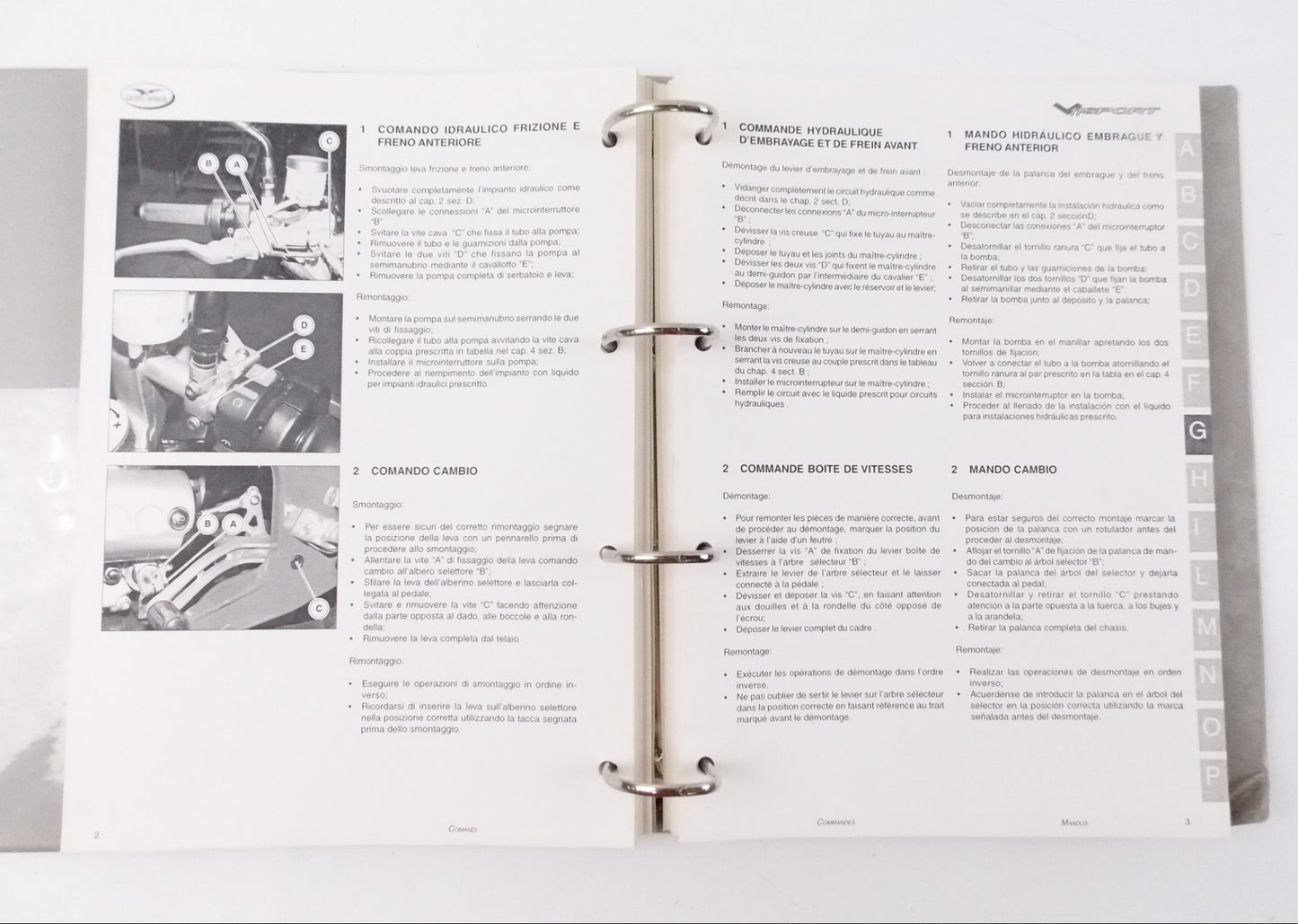 GUZZI V11 SPORT WORKSHOP REPAIR MAINTENANCE MANUAL BOOK ITALIAN FRENCH SPANISH - MotoRaider