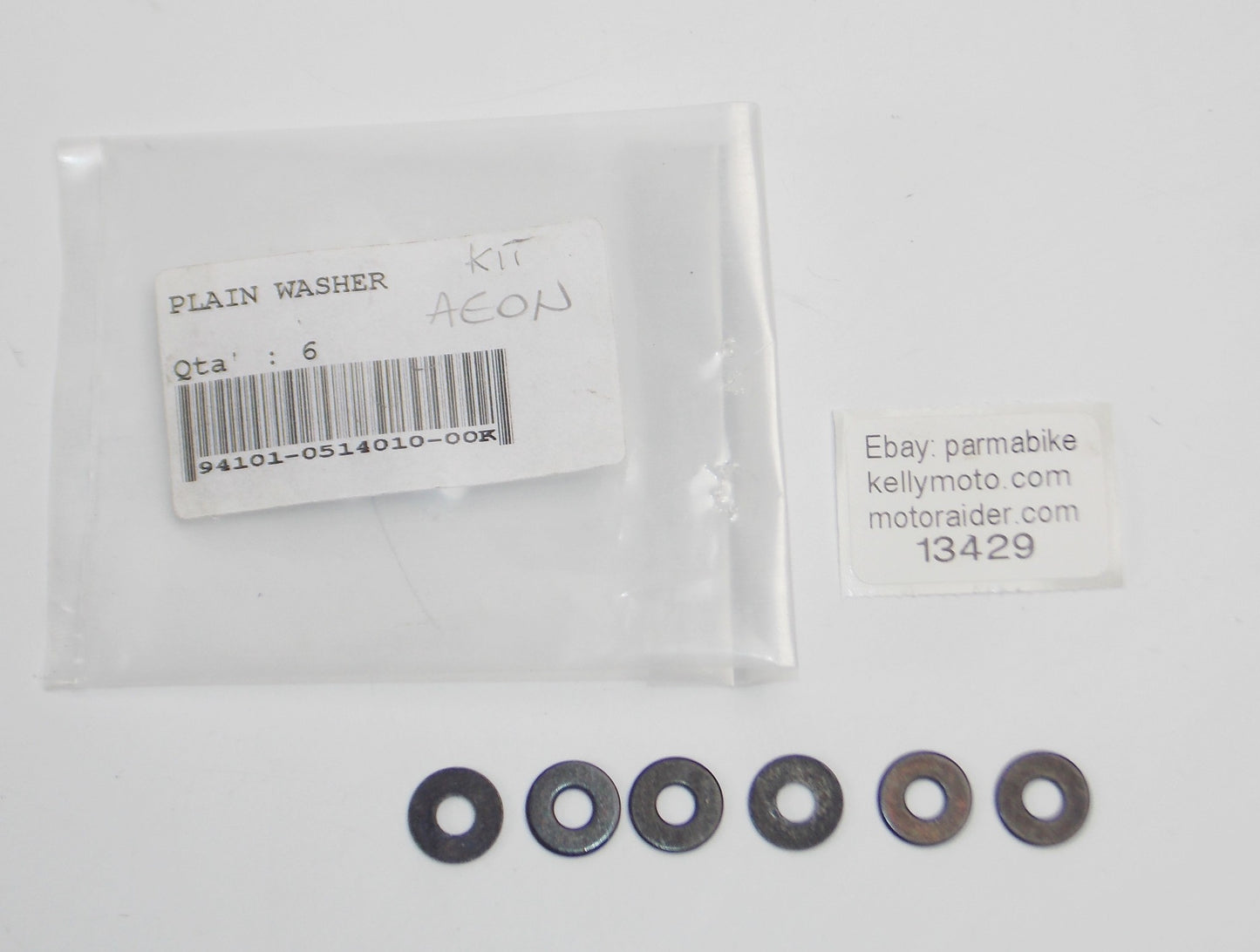 OEM AEON COBRA MJ 2001-2003 FENDER PLAIN WASHER 94101-0514010-00K | KIT OF 6 - MotoRaider