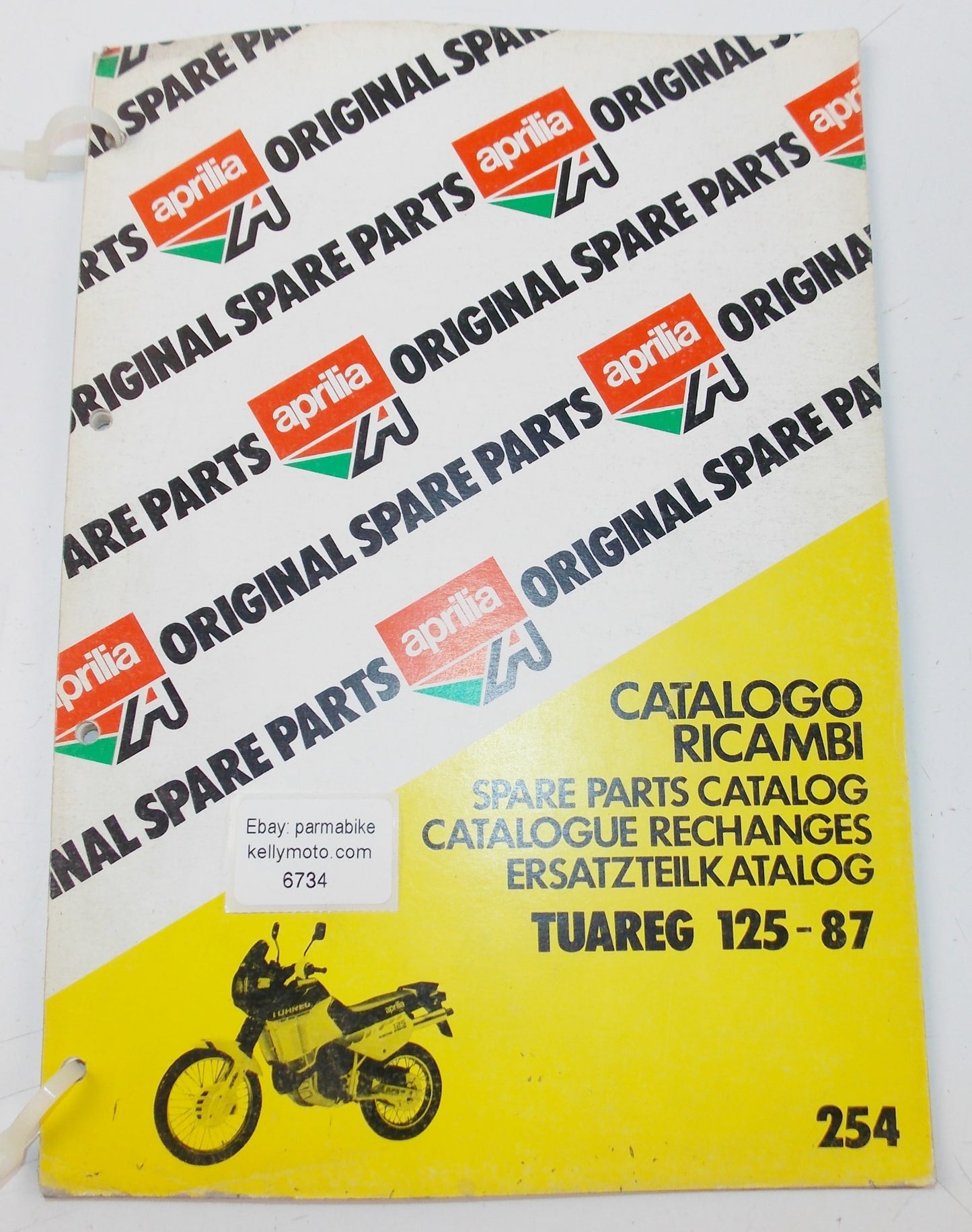 APRILIA 1987 TUAREG 125 SPARE PARTS CATALOG ENGLISH/FRENCH/GERMAN/SPANISH 254 - MotoRaider