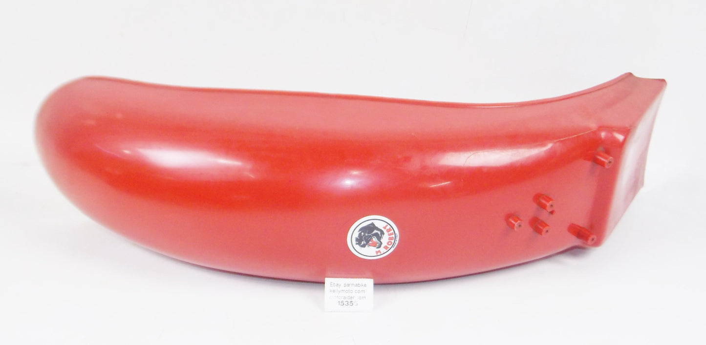 1970's VINTAGE MOTORCYCLE M.ROBERT 343 RED ENDURO REAR FENDER L=26" W=6.5" BETA - MotoRaider