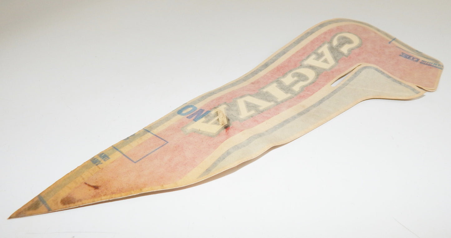 OEM CAGIVA 1983 SXT 125 LEFT GAS RESERVOIR TANK STICKER DECAL 800038817 - MotoRaider