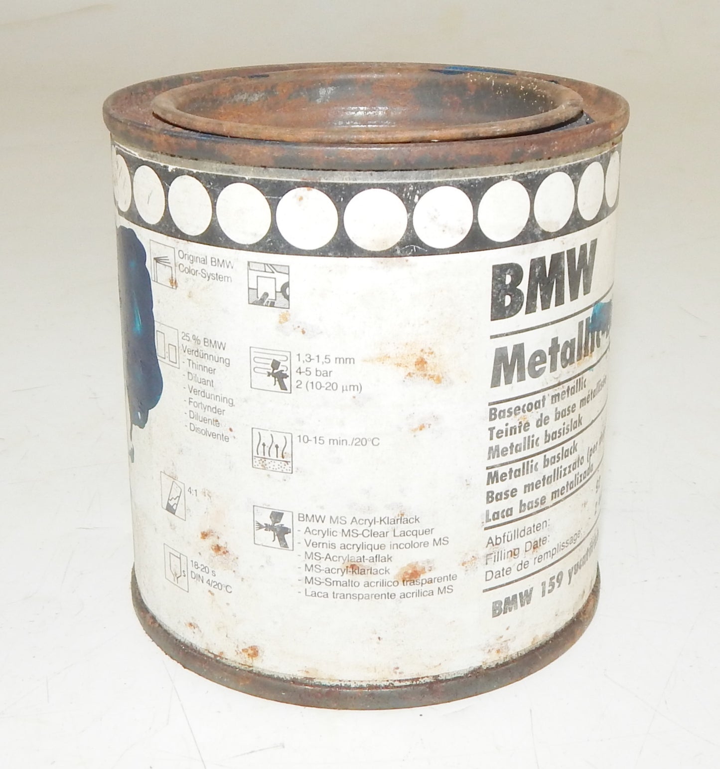 OEM BMW PAINT CAN 250ml BASECOAT METALLIC BMW 159 (Yucatürkis) - MotoRaider
