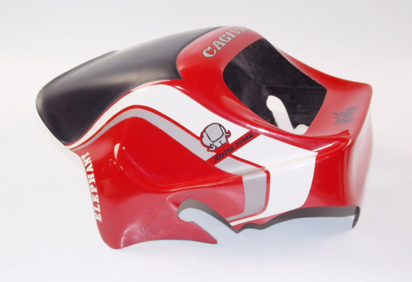 NOS OEM CAGIVA ALETTA ROSSA/ELEFANT 125 HEADLIGHT COVER FIBER GLASS RED COSMOTO - MotoRaider