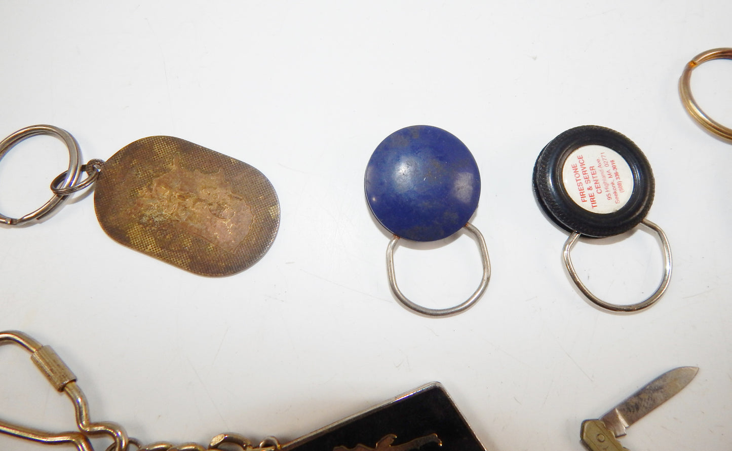 MIX VINTAGE KEY CHAIN FOB WALKER SYNTEC AMC ALASKA FIRESTONE MOBIL VODKA MOBIL - MotoRaider