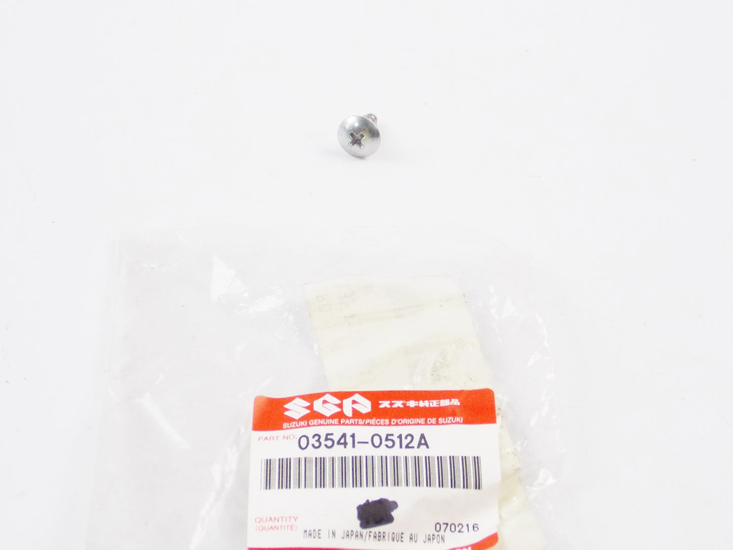 NOS OEM SUZUKI 2006-2010-2017 VL800 | 2008-2009-2010 GSX1300 SCREW 03541-0512A - MotoRaider