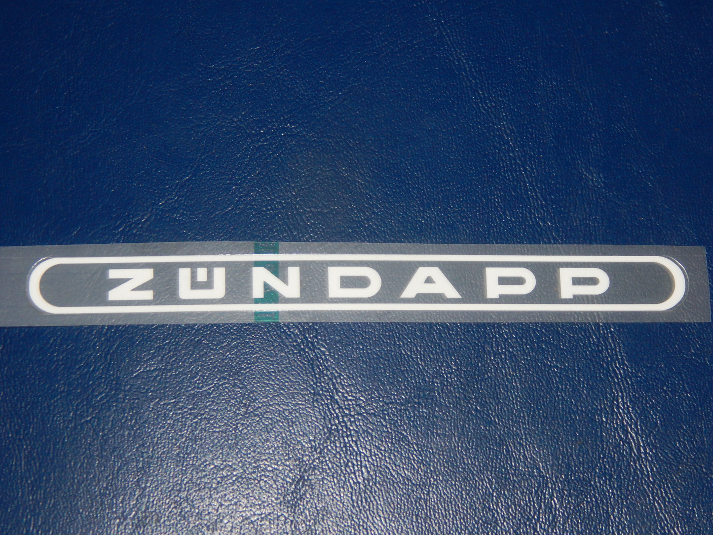 1970"s "ZUNDAPP" CLEAR/WHITE STICKER GAS FUEL TANK DECAL VINTAGE MC GS 120x11mm - MotoRaider