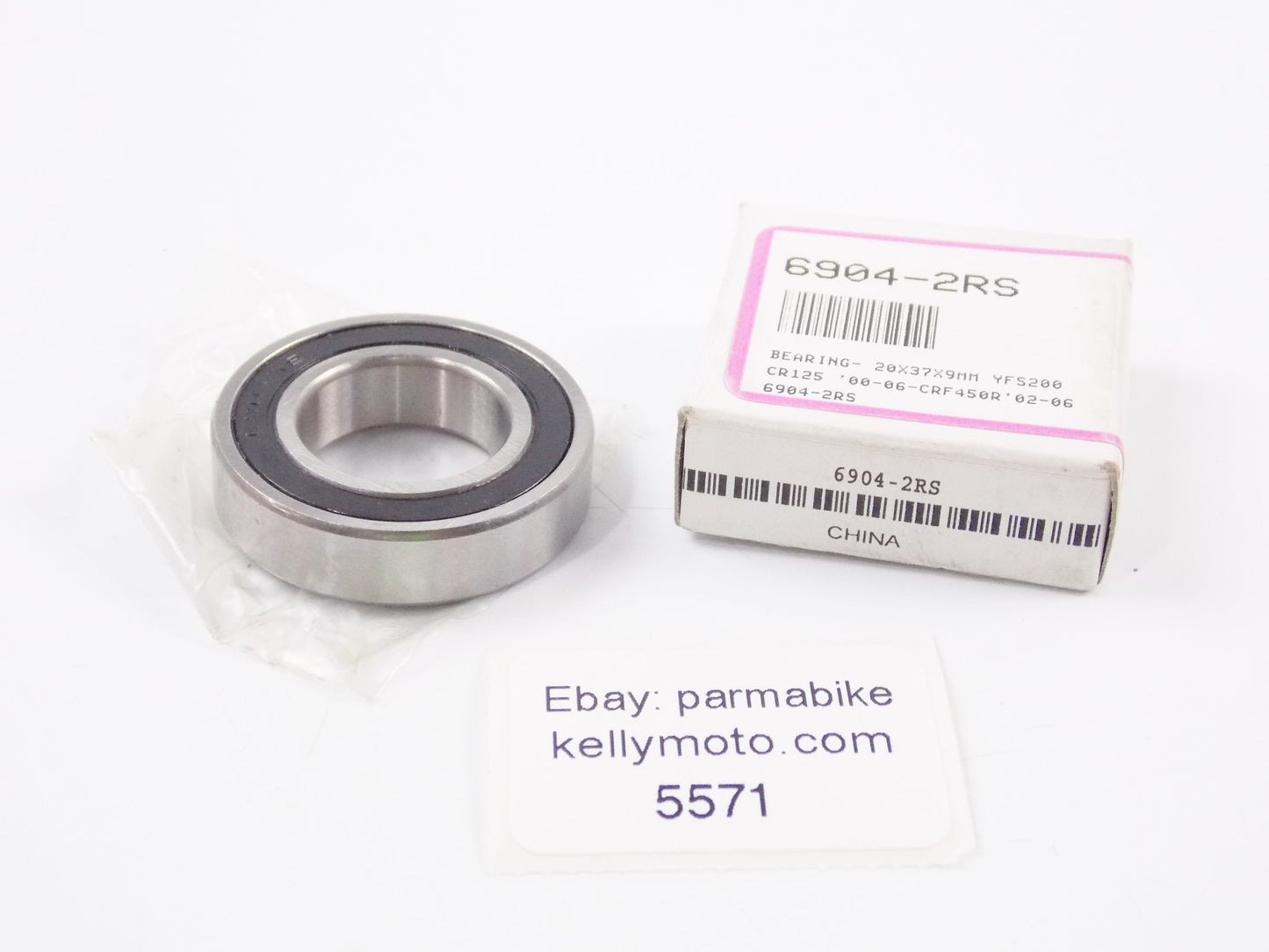 MARSHALL YAMAHA 00-06 YFS-200 CR125 02-06 CRF-450R BALL BEARING 20x37x9 6904-2RS - MotoRaider
