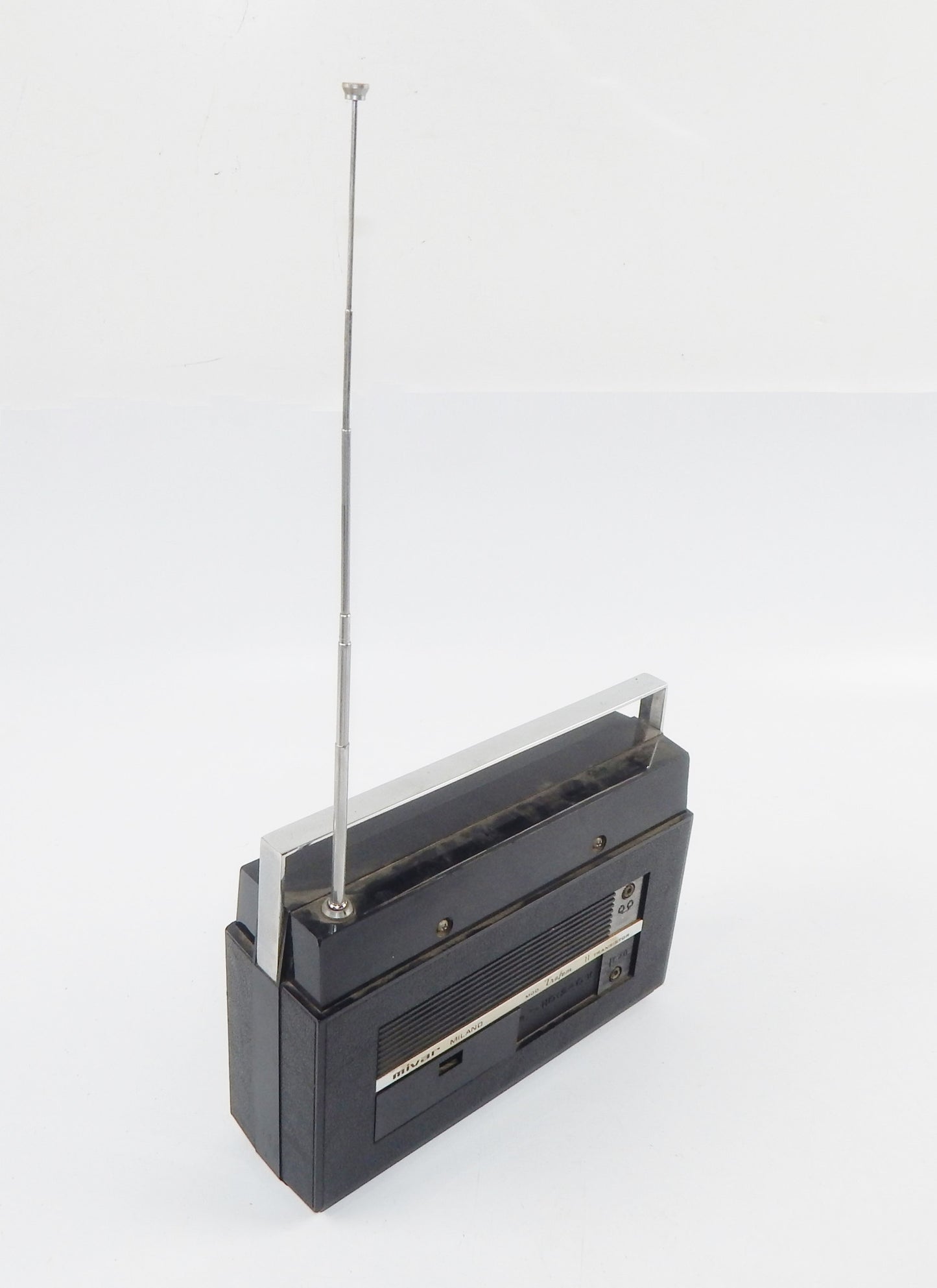 1970's MIVAR TRAFEM 11 TRANSISTOR 110-220 VOLT BATTERY 10,5x7x3" VINTAGE ITALY - MotoRaider
