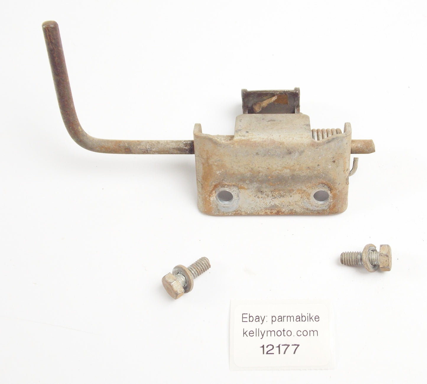 1970 HONDA CT 70 Trial SADDLE SEAT LATCH CLOSURE OPENING LEVER + SCREWS - MotoRaider