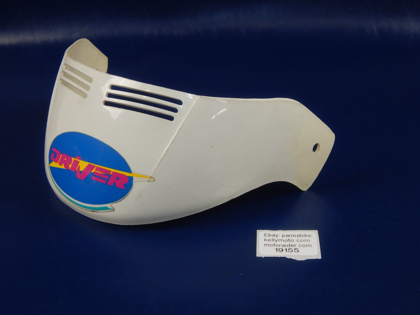 VINTAGE MOTORCYCLE SCOOTER ATV DRIVER HELMET WHITE VISOR DUCKBILL SHIELD SCREEN - MotoRaider