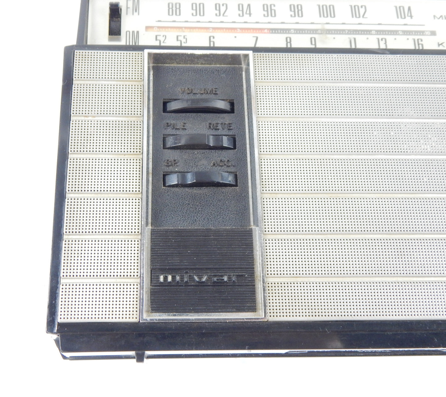 1970's MIVAR TRAFEM 11 TRANSISTOR 110-220 VOLT BATTERY 10,5x7x3" VINTAGE ITALY - MotoRaider