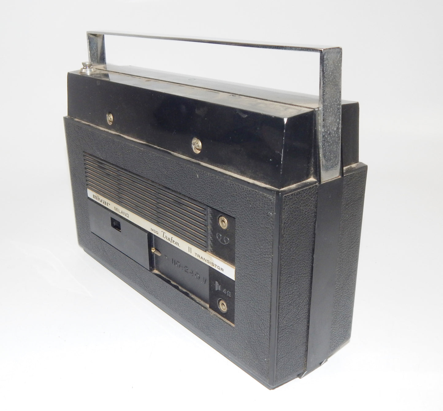 1970's MIVAR TRAFEM 11 TRANSISTOR 110-220 VOLT BATTERY 10,5x7x3" VINTAGE ITALY - MotoRaider