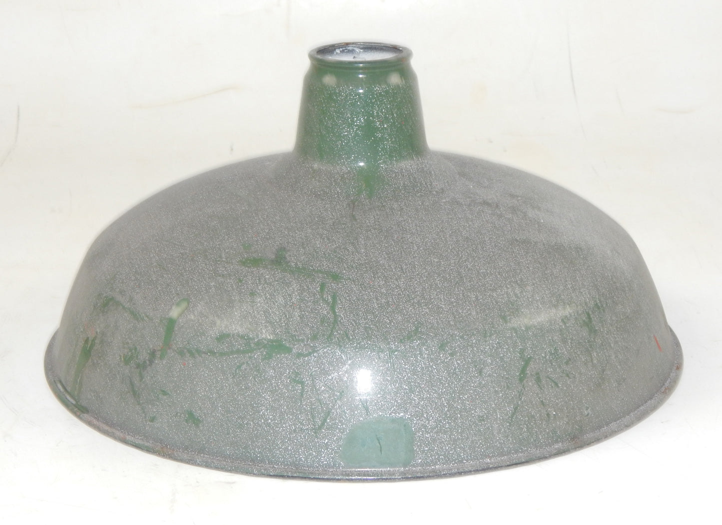 VINTAGE METAL SHOP LIGHT SHADES GREEN PORCELAIN ENAMEL D=14" GARAGE INDUSTRIAL M - MotoRaider