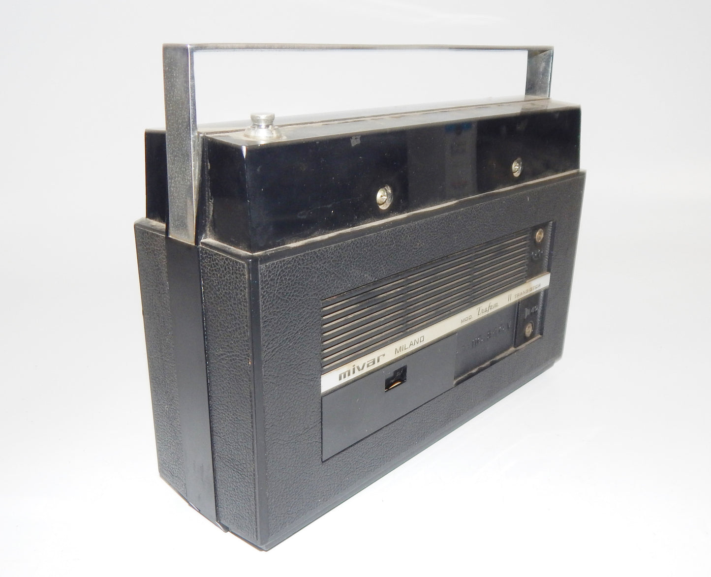 1970's MIVAR TRAFEM 11 TRANSISTOR 110-220 VOLT BATTERY 10,5x7x3" VINTAGE ITALY - MotoRaider