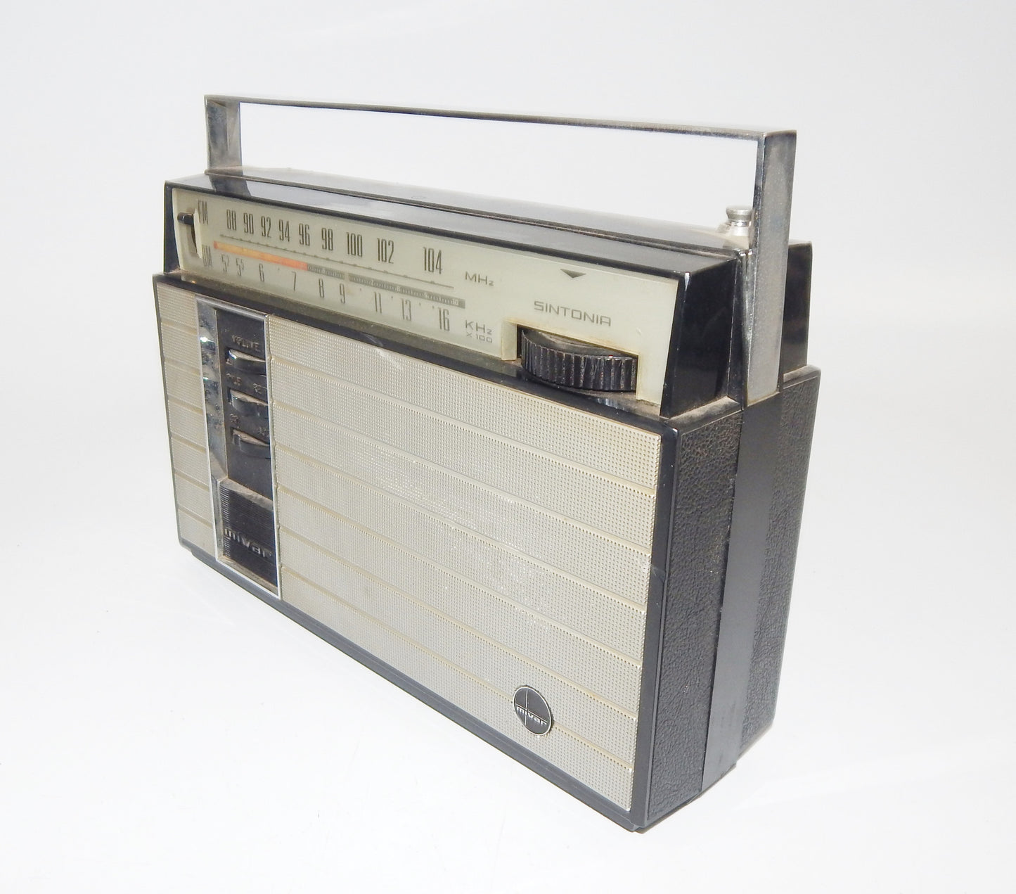 1970's MIVAR TRAFEM 11 TRANSISTOR 110-220 VOLT BATTERY 10,5x7x3" VINTAGE ITALY - MotoRaider