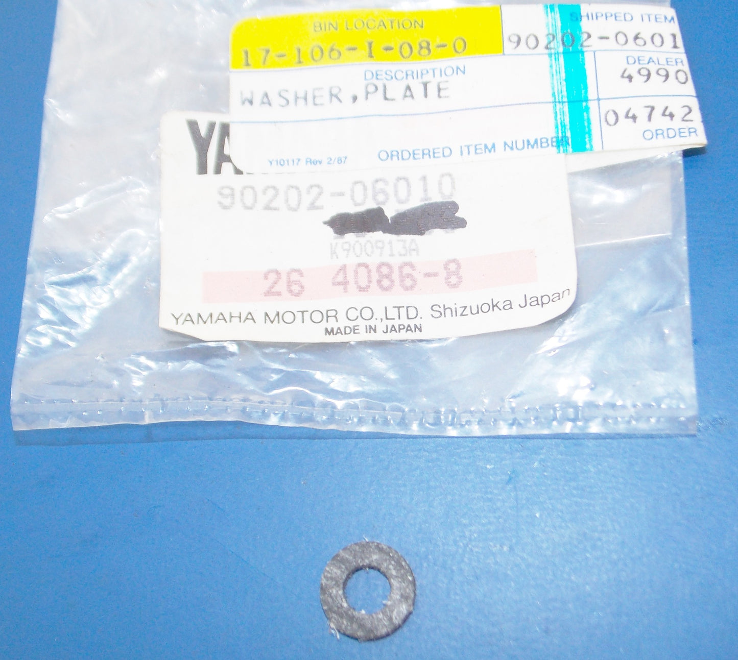 OEM YAMAHA 1978-1983 YZ77 1977-1984 YZ125 WASHER PLATE 90202-06010 | 9020206010 - MotoRaider