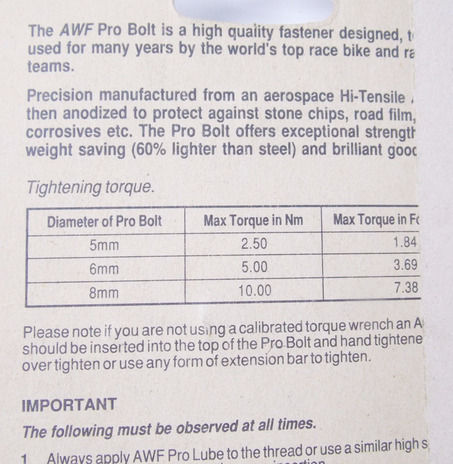 PRO-BOLT SCREWS SET 5mm x 2.5 x 1.84 6mm x 5 x 3.69 6mm x 10 X 7.38. - MotoRaider