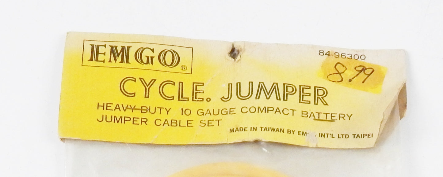 EMGO 84-96300 CYCLE JUMPER HEAVY DUTY 10 GAUGE COMPACT BATTERY JUMPER CABLE SET - MotoRaider