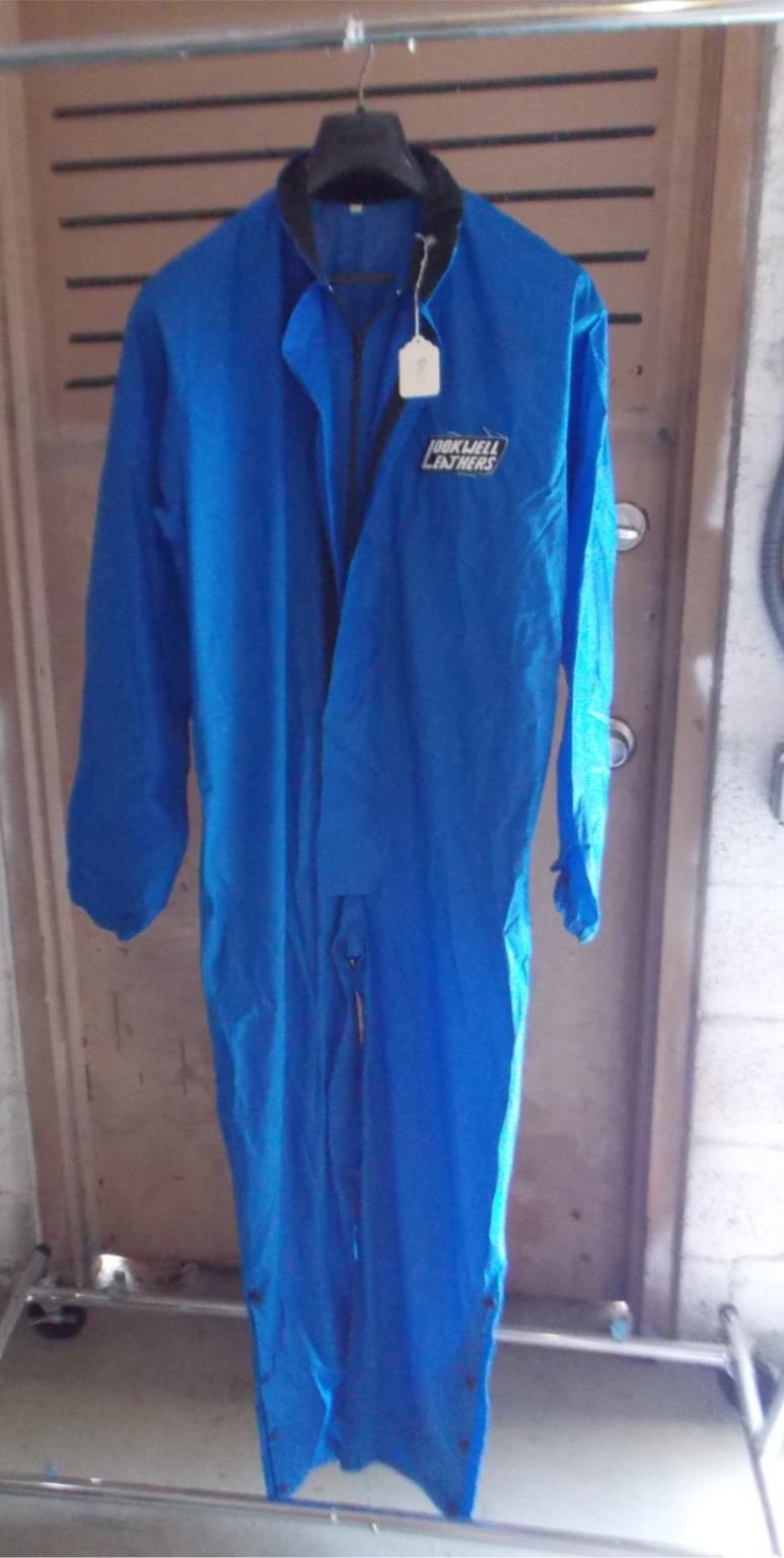 1990's LOOKWELL WATERPROOF MOTORCYCLE RAIN SUITE BLUE SMALL L=60" W=21" DUCATI - MotoRaider