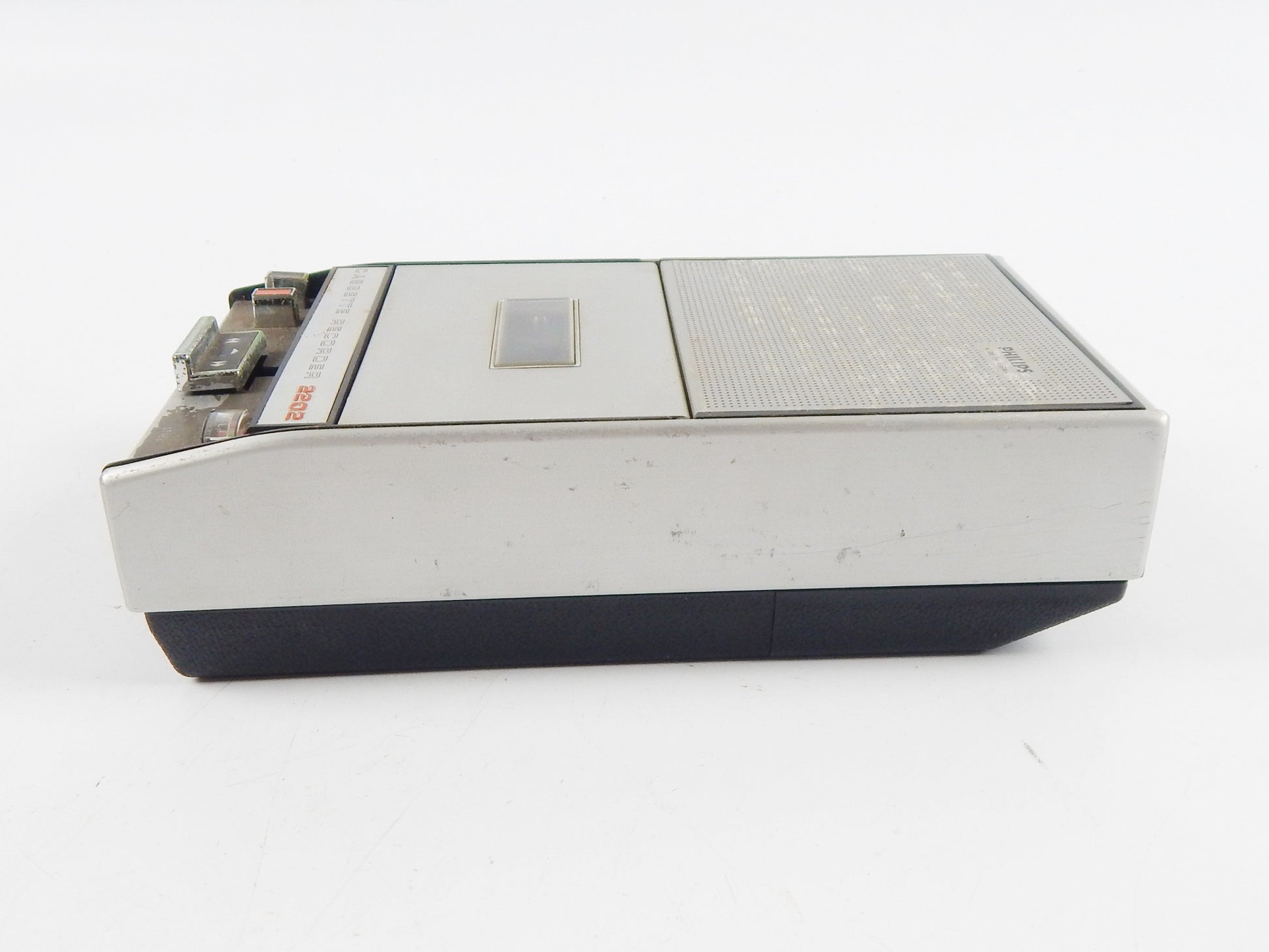 1970's PHILLIPS CASSETE RECORDER PLAYER 2202 TAPE SPEED 4.75 cm/s MICHROPHONE - MotoRaider
