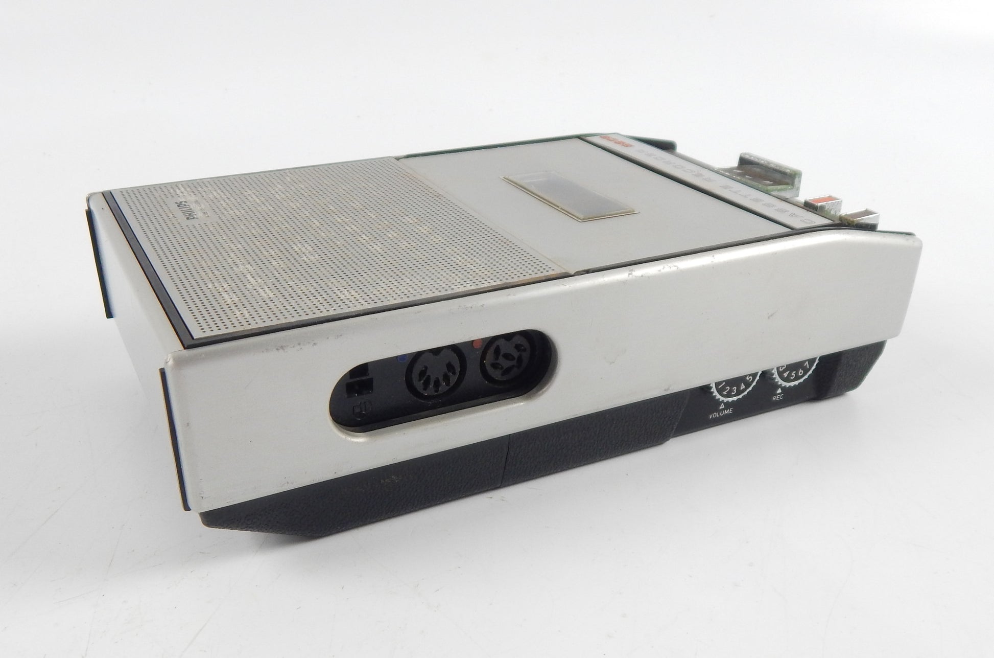 1970's PHILLIPS CASSETE RECORDER PLAYER 2202 TAPE SPEED 4.75 cm/s MICHROPHONE - MotoRaider