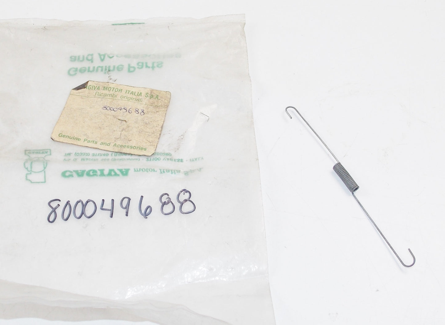 NOS OEM 1987 ELEFANTRE 125 REAR BRAKE CONTROL SPRING CAGIVA 800049688 - MotoRaider
