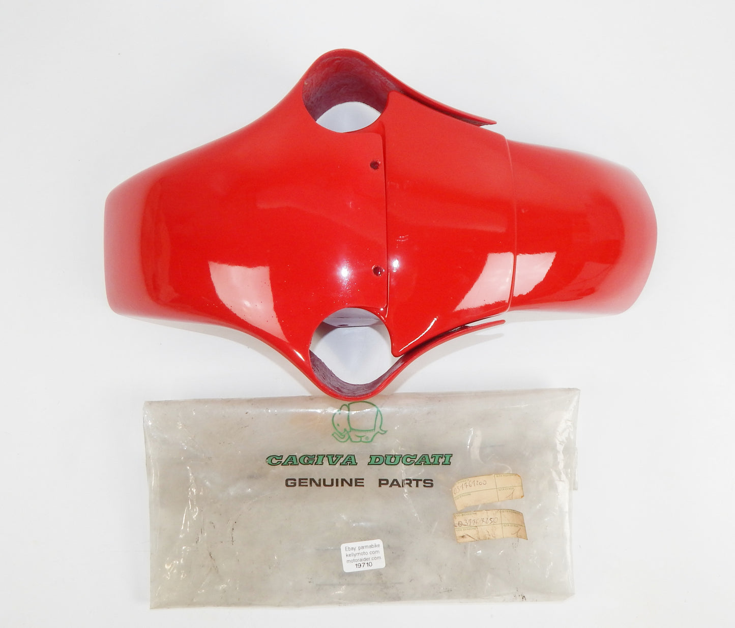 OEM DUCATI CAGIVA FRONT RED MUDGUARD FIBERGLASS FENDER 037767200 | 037767250 - MotoRaider