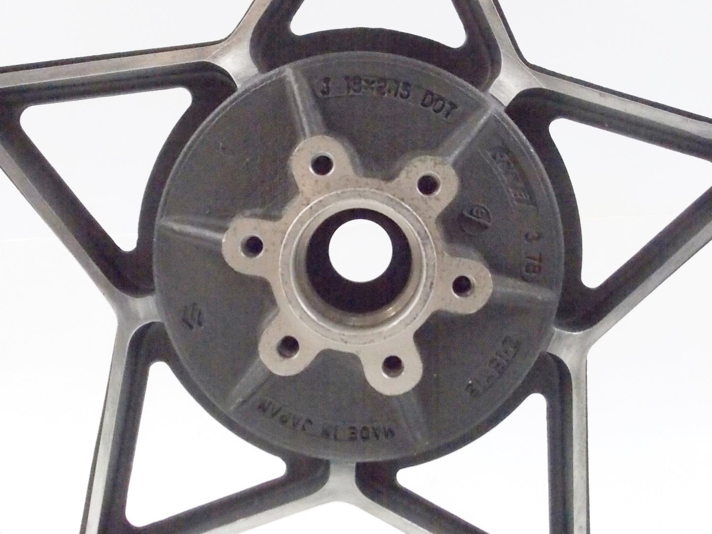 NOS OEM 1978 SUZUKI GS REAR WHEEL RIM J 18X2.15 DOT BLACK/SILVER - MotoRaider
