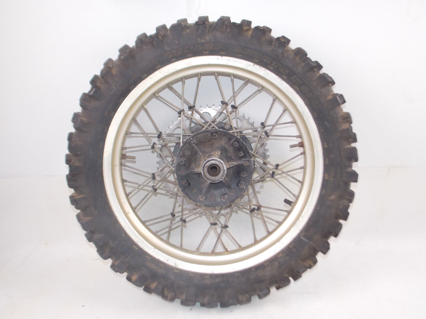 1980's HUSQVARNA REAR HUB WHEEL SPROCKET TIRE NORDISC GOLD 2.50 x 18" 151682701 - MotoRaider