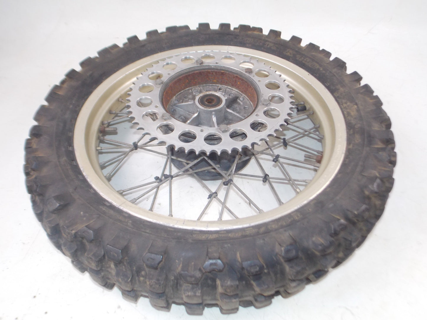 1980's HUSQVARNA REAR HUB WHEEL SPROCKET TIRE NORDISC GOLD 2.50 x 18" 151682701 - MotoRaider