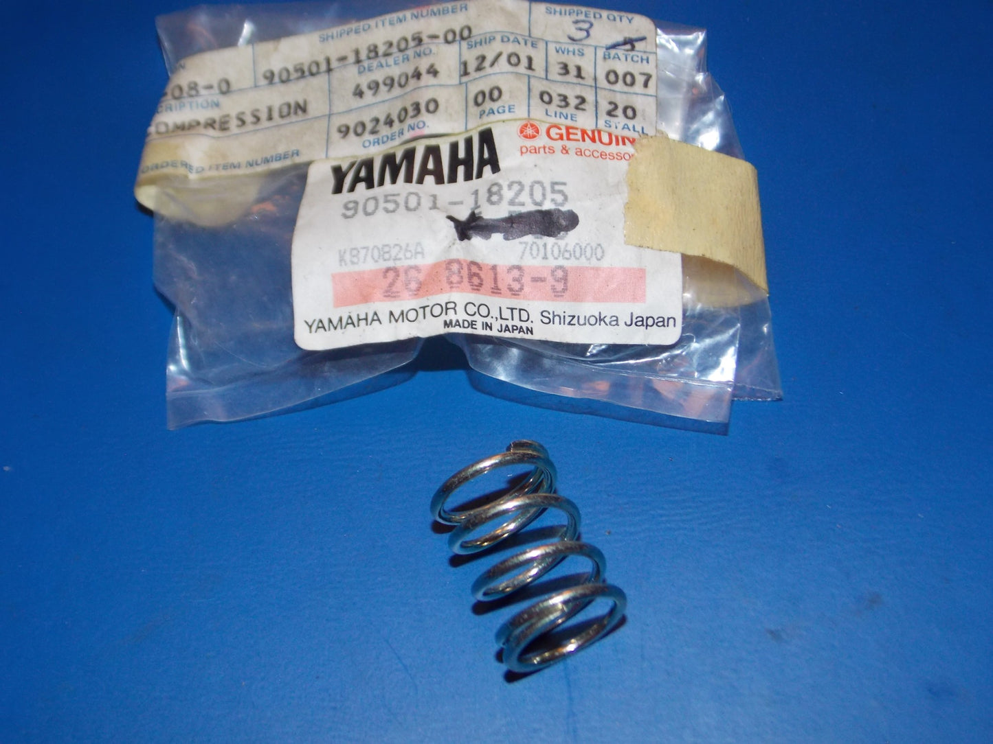 NOS YAMAHA 1974-1980 TX650 XS650 COMPRESSION SPRING 90501-18205 - MotoRaider