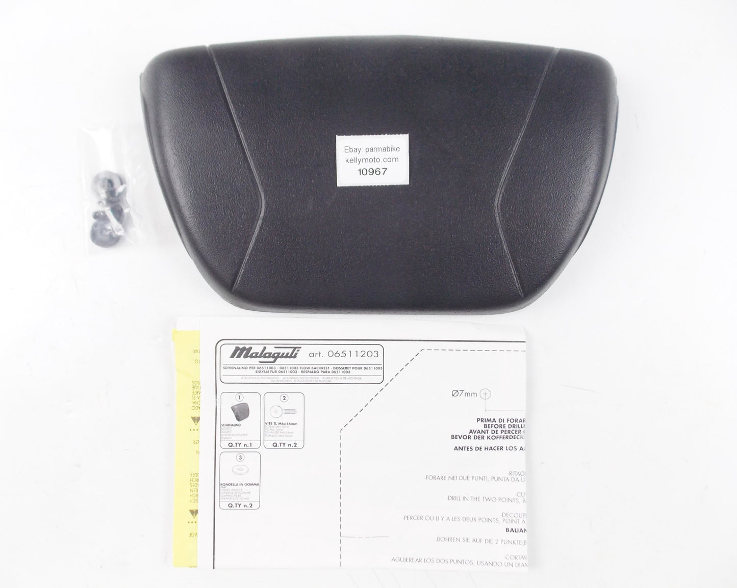 OEM MALAGUTI CENTRO 50/125/160 BLOG 125/160 MADISON 3 125 FLOW BACKREST 06511203 - MotoRaider
