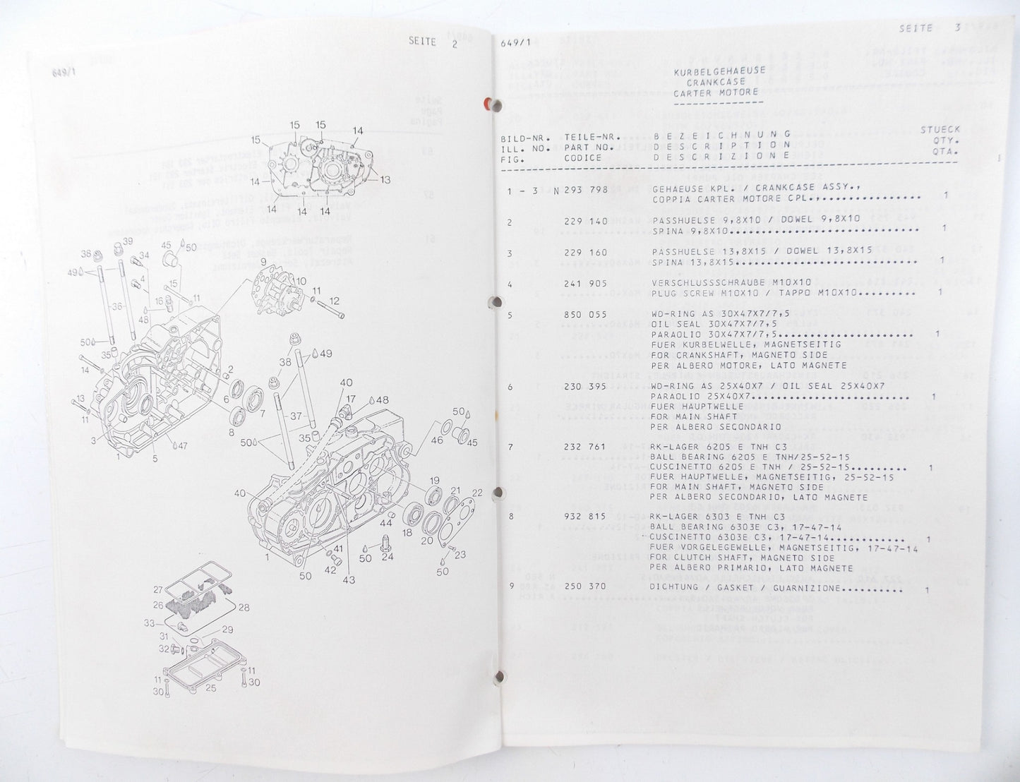 APRILIA 1988 TUAREG 350 WIND MOTOR 348 ENDURO SPARE PARTS CATALOG BOOK 649 - MotoRaider