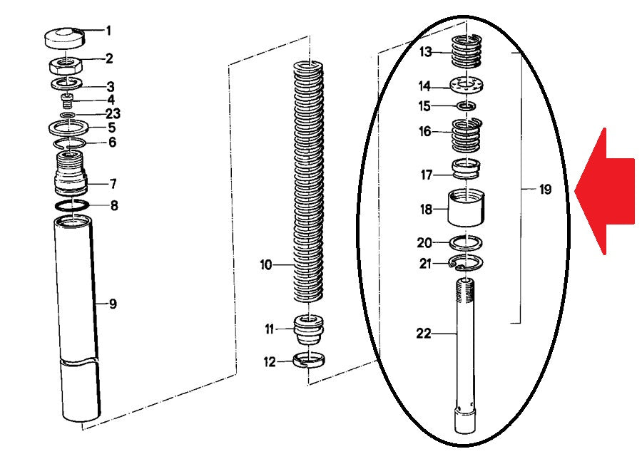 NOS OEM BMW 84-96 K100/LT/RS/RT TELESCOPE FORK TUBE ABSORBER SET #31429058155 - MotoRaider